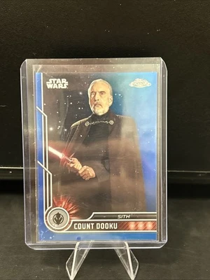 2023 Topps Chrome Star Wars #44 Count Dooku Blue Refractor  /150 - Image 1 of 4