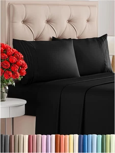 Set Lenzuola King Size 4 Pezzi - Comode Lenzuola Traspiranti e Rinfrescanti - Hotel - Foto 1 di 8