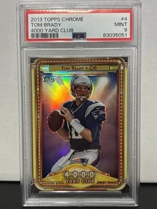 2013 Topps CHROME 4000 Yard Club TOM BRADY Refractor #4 💥 PSA 9 MINT - POP OF 7 - Picture 1 of 2