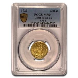 1923 Czechoslovakia Gold 1 Dukat MS-64 PCGS (KM-8) - Picture 1 of 3