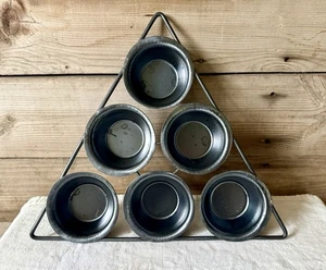 Padella Popover Triangolare Retrò 6 Tazze in Metallo - Foto 1 di 9