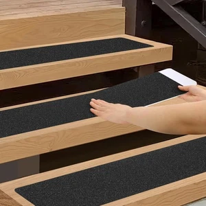 Outdoor Stair Treads Non Slip Strips 5 Pack 6” X 24” Anti Slip Grip Tape Black - Picture 1 of 3