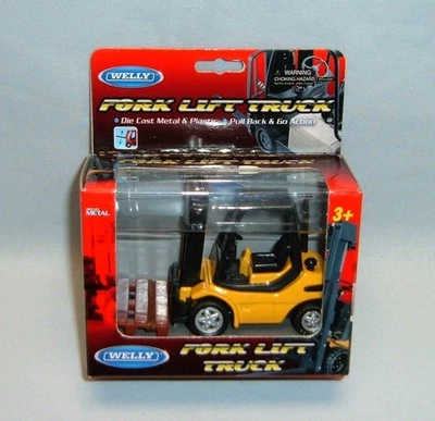 Welly Diecast 3 inch Yellow Fork Lift Truck Construction Vehicle 99797CW New - Image 1 of 2
