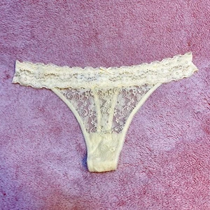 Lemon Yellow Lace Thong - Picture 1 of 4
