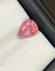 Natural Untreated Orangish Pink Sapphire Pear Shape loose Gemstone 2.30 Ct - Picture 1 of 12