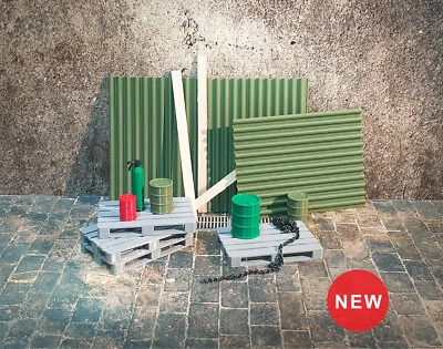 Diorama Decoration SIZE 1/24 Pallet Set 1:24 Scale – Model Car Garage Display - Image 1 of 4