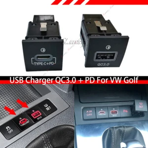 USB QC3.0+PD Ladegerät Buchse Steckdose Schalter Änderung Für VW Golf V VI 06-13 - Bild 1 von 13
