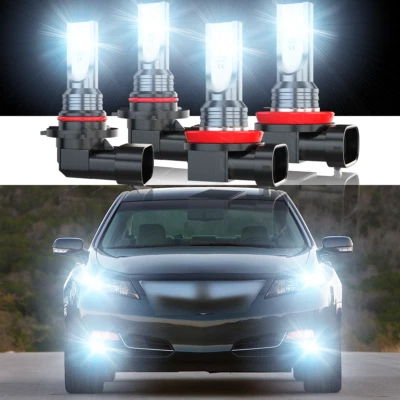 Luz de circulación diurna para Acura TL-4X DRL 2009-2014 + bombilla antiniebla 6000 k blanca Foto 1 de 4