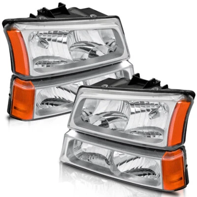 Se adapta a Chevy Silverado Avalanche 1500 2500 2003-2007 con conjunto de faros ámbar Foto 1 de 4