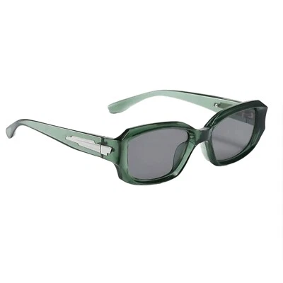 Retro Wrap Around Trendy Rectangle Men Women Mint Green Y2K Fashion Sunglasses - Image 1 of 4