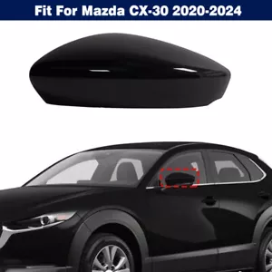 Tapa de cubierta de espejo retrovisor lateral izquierdo negro brillante para Mazda CX-30 2020-2024 - Imagen 1 de 7