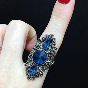 Electroplated Size 6-10 Fashion Popular Blue Zircon Ring Women's - Bild 1 von 4