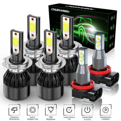 6x H7 H7 H11 6000K Faro LED Alto-Bajo + Luz antiniebla para Smart Fortwo 2008-2015 Foto 1 de 4