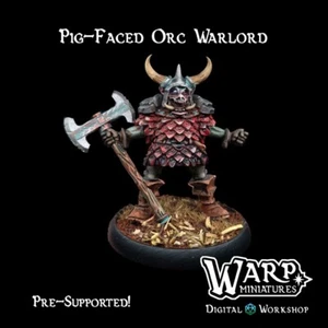 Pig-Faced Orc Warlord/TTRPG/Dungeons and Dragons/LOTR/Wargaming/Warp Miniatures - Picture 1 of 2