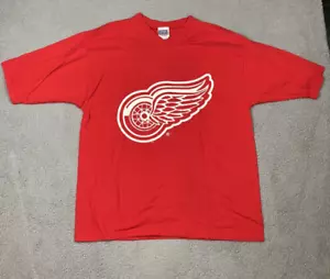 Vintage Detroit Red Wings T Shirt Mens XL Red V Neck Osgood 30 Sport Attack - Picture 1 of 8