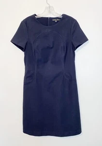 Brooks Brothers Navy Blue Dress Zip Back Career Dress Size 12 - Picture 1 of 10