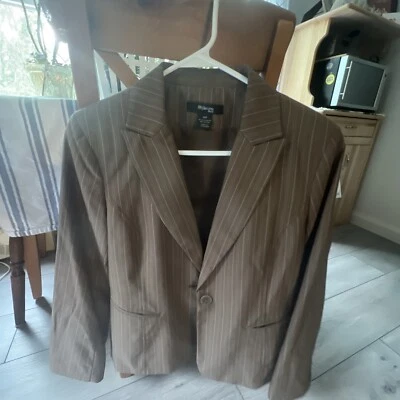 Traje Blazer Style & Co Talla 10P Petites Para Mujer Mezcla Poliéster Elástico Rayas Foto 1 de 4