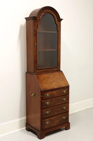 HICKORY CHAIR James River Chippendale Burl Walnut Bonnet Top Secretary Desk Cover