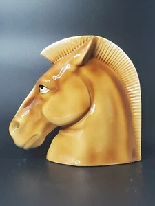 Vintage Keramik Pferdekopf Statue Buchstütze handbemalt Made in Czechoslovakia - Bild 1 von 10