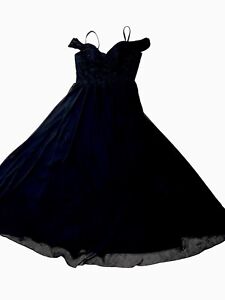Morilee Madeline Gardner Sz 16 Gowns Formal Social Off Shoulder Black Maxi Dress