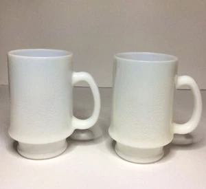 Juego de 2 tazas de pedestal con textura de cáscara de naranja blanco translúcido 10 OZ de colección - Imagen 1 de 12