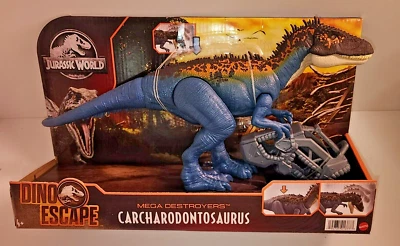 Figura Azul Carcharodontosaurus Mega Destructores Jurassic World Dino Escape Foto 1 de 4
