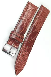 20mm echt STRAUß Deutsch Straußenbein UHRENBAND ostrich skin STRAUßENLEDER 20/18 - Picture 1 of 2