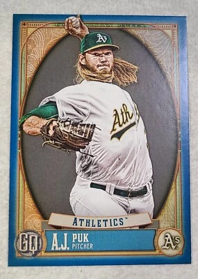 2021 Topps Gypsy Queen A.J. Puk Blue #/150 #183 Oakland Athletics A's Marlins - Image 1 of 2