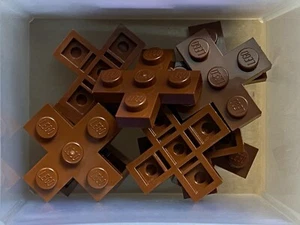 LEGO Parts - Reddish Brown Plate 3 x 3 Cross - No 15397 - QTY 10 - Picture 1 of 1