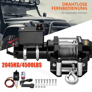 Elektrische Winde 12V 2045kg 4500LBS Fahrzeugwinde Nylonseil Handfernbedienung - Bild 1 von 10