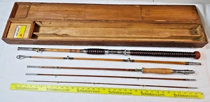 VTG 1950s Sakura Rainbow 102 Bamboo Rod Set w/ Rare Mahogany Saltwater Rod Japan - Picture 1 of 24