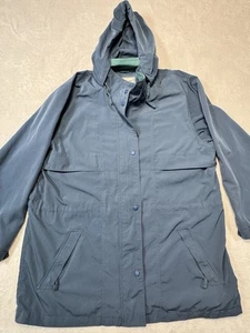 L.L. Bean Rain Jacket In Steel Blue Nylon Mesh Lined & Vented Women’s XL - Picture 1 of 10