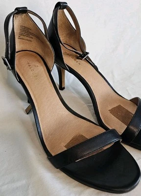Halogen Women High Heels Black Leather Size Pumps Shoes Cocktail Dress Fit - Image 1 of 4
