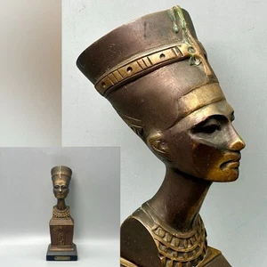 Antique Queen Of Egypt Nefertiti Bronze Sculpture Statue Woman H20.5cm - Picture 1 of 10