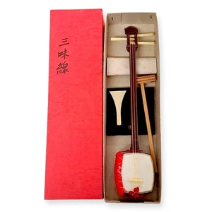 Japanese Shamisen String Musical Instrument Netsuke Okinawa Ryukyu Art Decor S41 - Picture 1 of 17