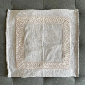 Pottery Barn Kissenbezug Rouge Rosa 22 Zoll Quadratisch Gewebt Baumwolle Häkel Akzent - Bild 1 von 10
