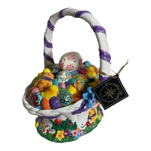 NIB Christopher Radko Easter Basket Ceramic Holiday Eggs Cookie Jar 2000’s Rare - Picture 1 of 8