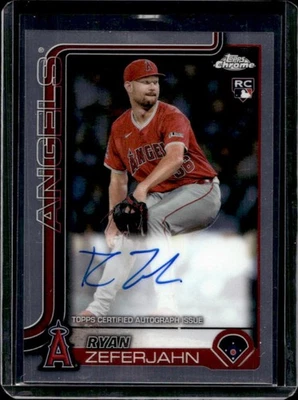 2025 Topps Chrome Ryan Zeferjahn Rookie Auto RC Rookie #RA-RZ Angels - Image 1 of 2