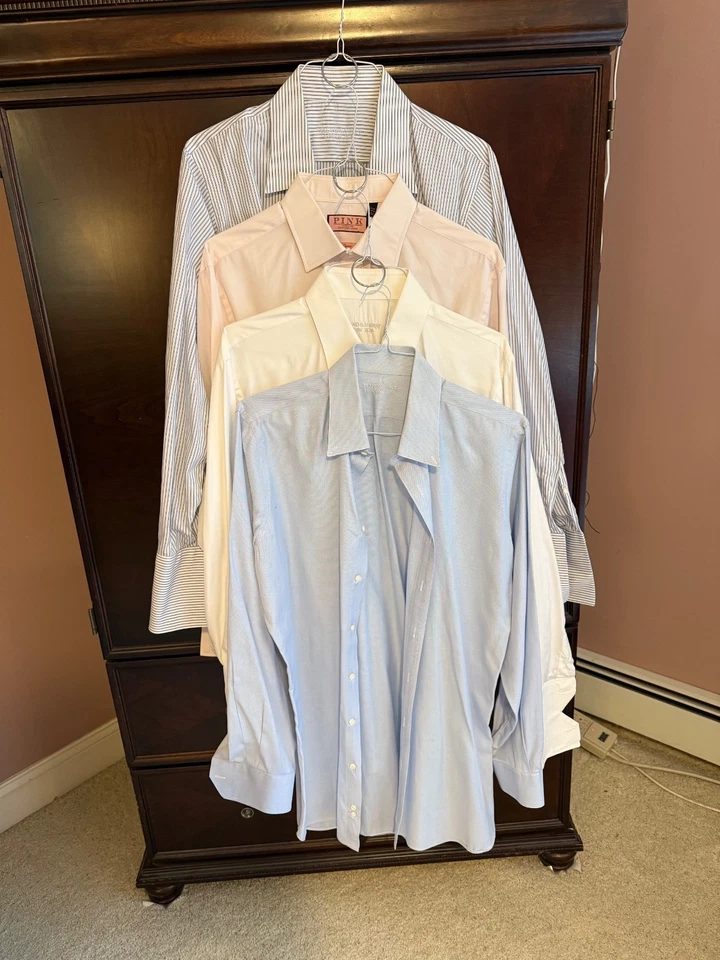 4 МУЖСКИЕ РУБАШКИ: (3) от Holland & Sherry, (1) от Pink, London - размер 17/35 - Изображение 1 из 4