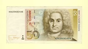 GERMANY, DEUTSCHLAND 50 FUNFZIG DEUTSCHE MARK 1989 P-40a VF++ - Picture 1 of 2