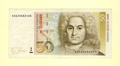 GERMANY, DEUTSCHLAND 50 FUNFZIG DEUTSCHE MARK 1989 P-40a VF++ - Image 1 of 2