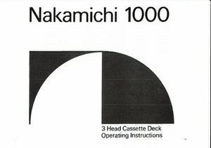 Nakamichi Bedienungsanleitung user manual für 1000 -1000II - 700II english Copy - Picture 1 of 2