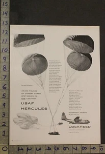 1955 AVIAZIONE LOCKHEAD AEREO MILITARE AVIAZIONE PARACADUTE AEREO ANNUNCIO [[SKU] - Foto 1 di 1
