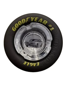 Goodyear Tires Ashtray Dodge Charger NASCAR Glass Rubber Michelin Collector Car - Picture 1 of 7