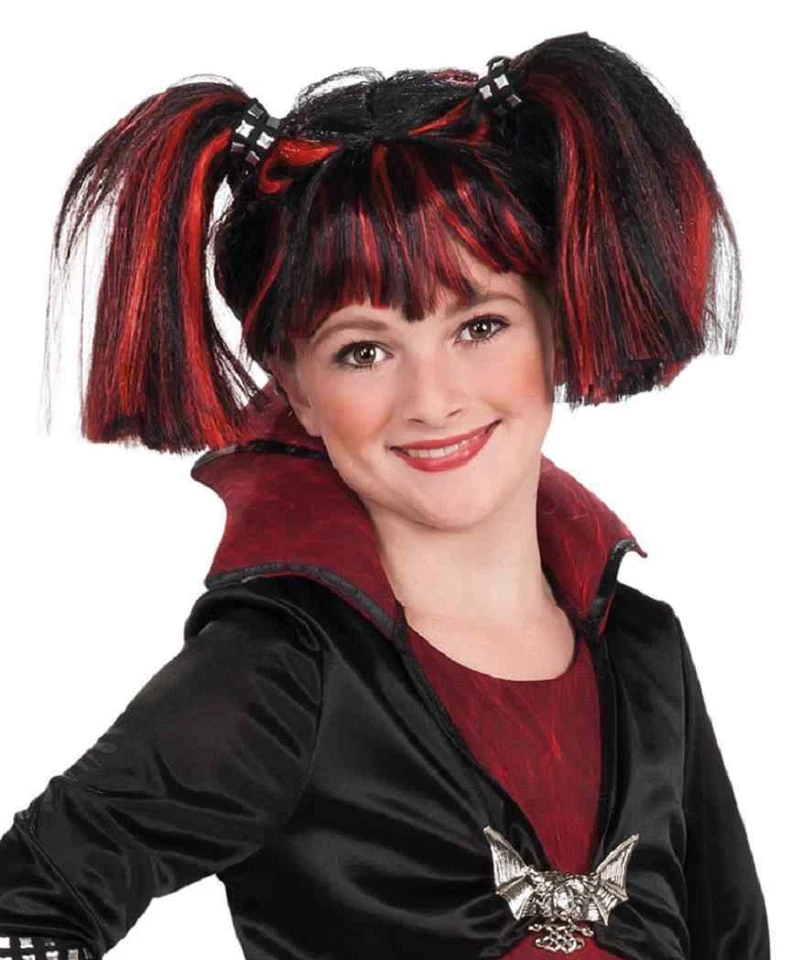Peruca Bad Bat-Ista vampiro gótico fantasia vestido Halloween criança fantasia acessório - Imagem 1 de 1