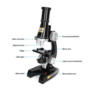 450X Child Microscope Kit LED Beginner Kids Educational School Science Toy Gift - Picture 1 of 17