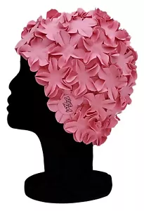 BLUE REEF Isla Floral Ladies Flower Petal 1 Colour Swimming Hat Pastel Pink - Picture 1 of 1