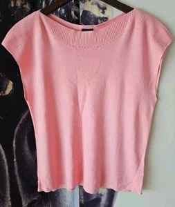 TALBOTS Cap Sleeve Pink Oversized Relaxed Stretch Knit Boatneck Top Size 1X - Picture 1 of 8
