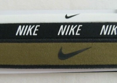 Nike Mixed Width Headbands 3 Pack Headbands Black/White/Olive Flak Unisex - Image 1 of 2