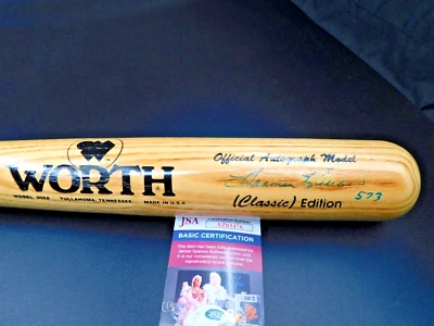 Harmon Killebrew (D. 2011) Signed / Autographed Worth Bat 573 Inscribed JSA COA - Image 1 of 2